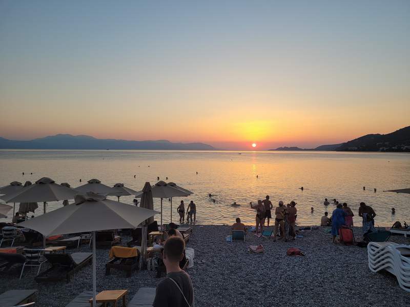 Lutraki Grčka Letovanje Zalazak Sunca